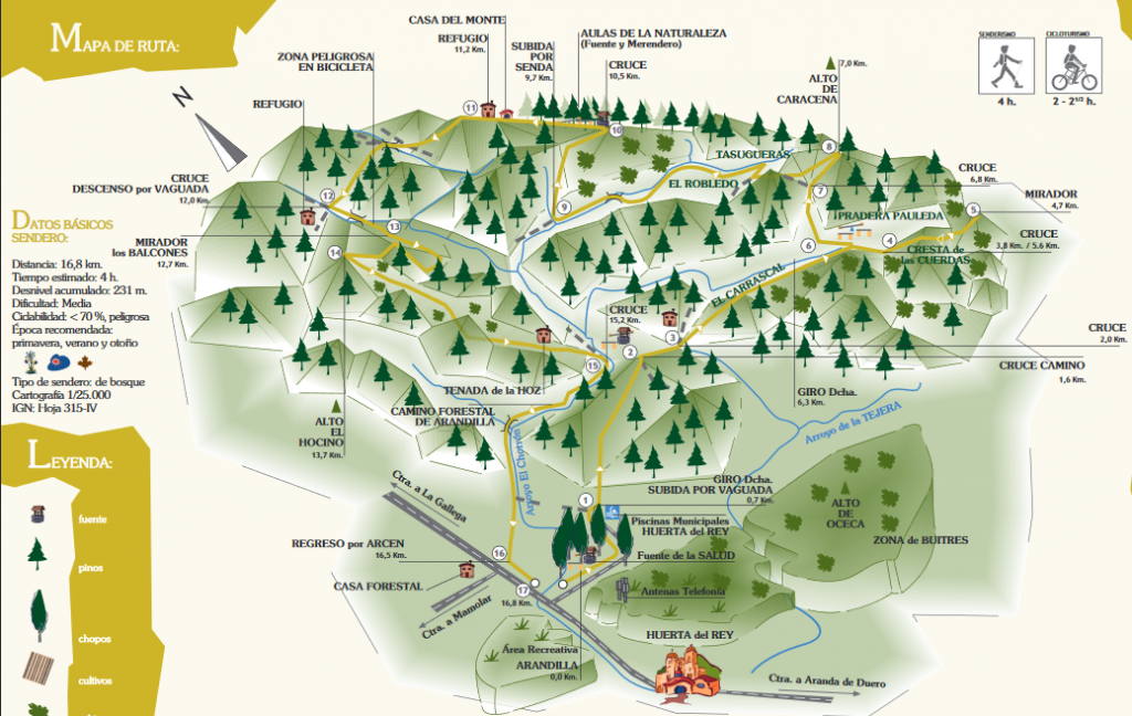 Mapa sendero PRC-BU-73