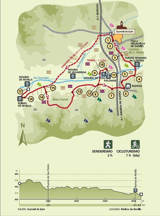 Mapa sendero PRC-BU-21