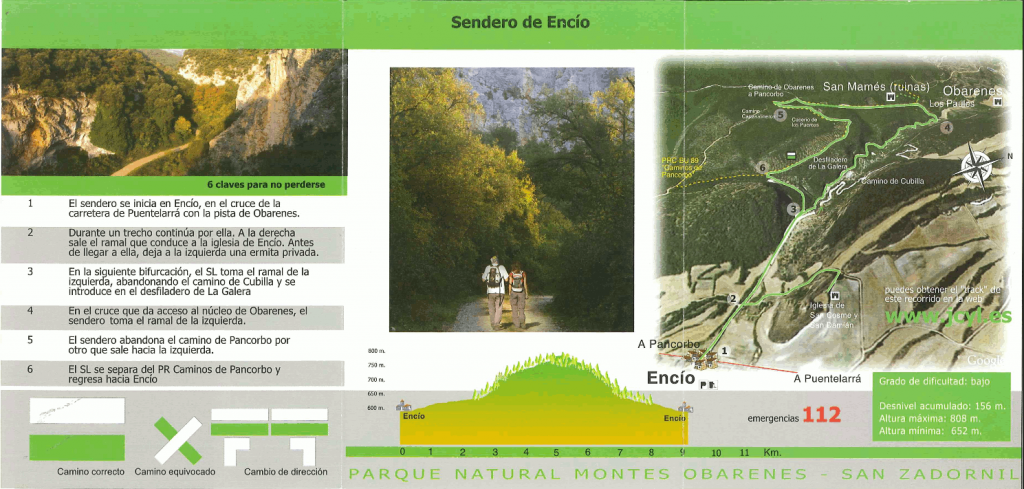 Mapa SLC-BU-90. Sendero de Encío