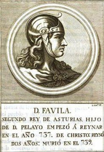 Grabado del rey Favila