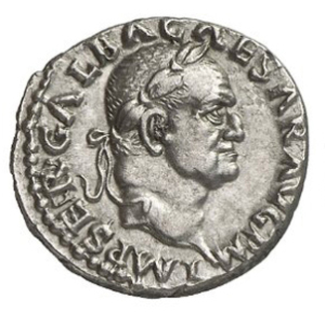 Moneda de Clunia con la efigie de Galba