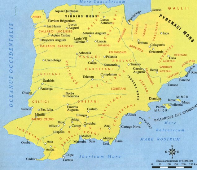 Mapa de Hispania según Ptolomeo