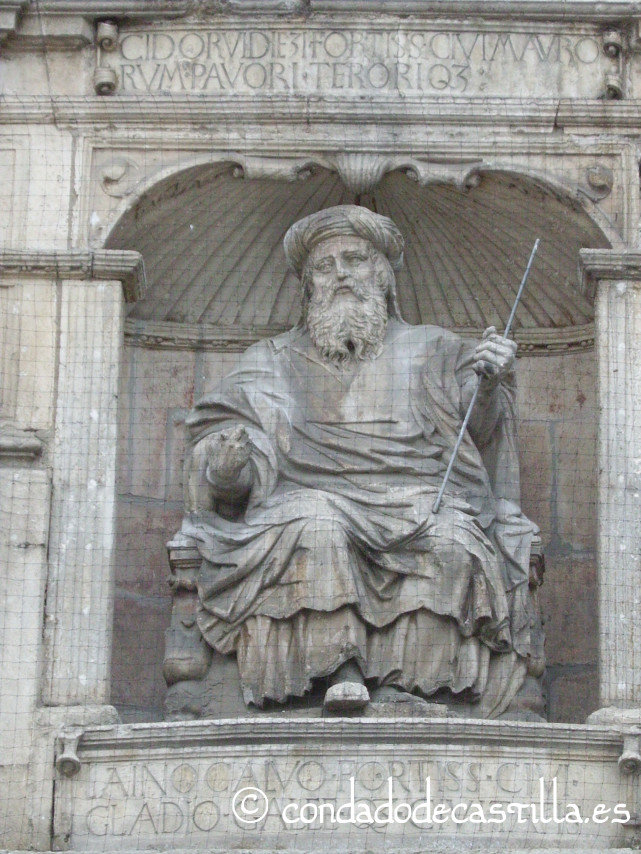 Laín Calvo. Estatua en el Arco de Santa María de Burgos