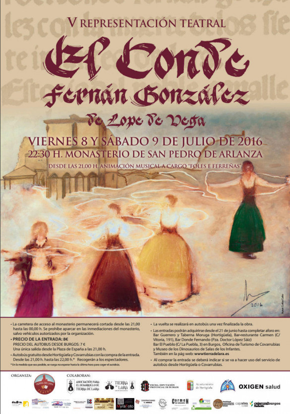 Representación de El conde Fernán González en San Pedro de Arlanza 2016