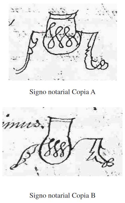 Signos notariales Copia A y Copia B