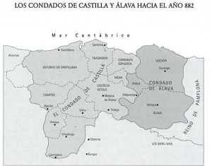 Condados de Castilla y Álava hacia el 882