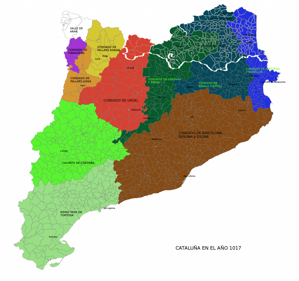 Cataluña y condados catalanes en el 1017