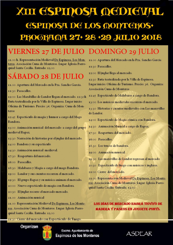Mercado Medieval Espinosa de los Monteros 2018