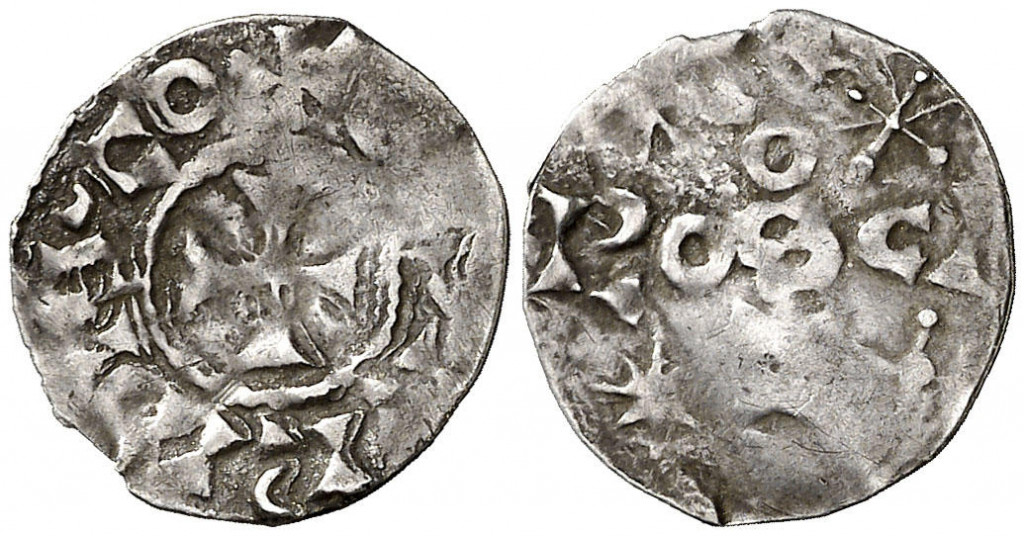 Óbolo de plata de Gausfredo II de Rosellón