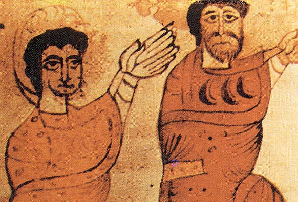 Miniatura de Ramiro I ( a la derecha) del siglo XII