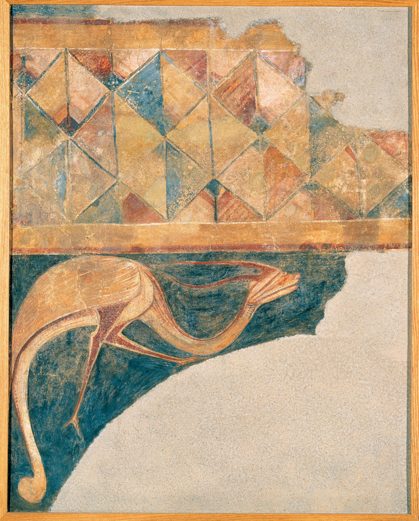Cenefa y animal fantástico de San Pedro de Arlanza. Galería de arte románico del MNAC de Barcelona