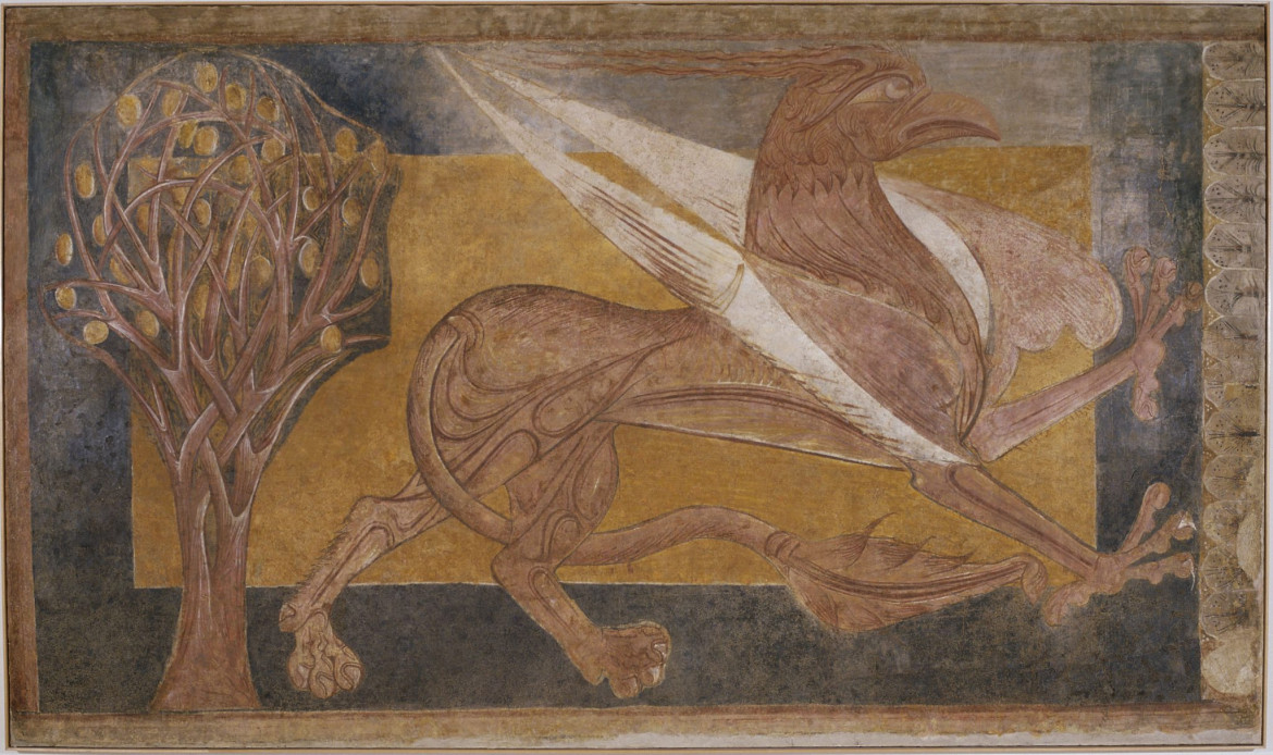 Grifo. Pintura mural de San Pedro de Arlanza. MNAC de Barcelona.