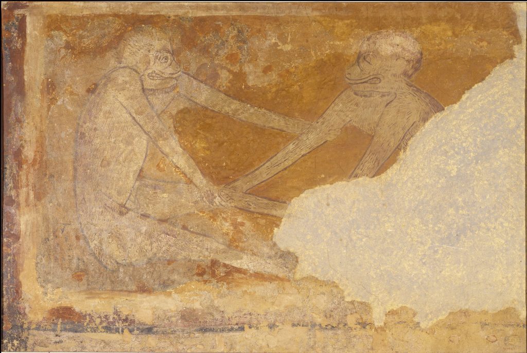 Simios. Pinturas de San Pedro de Arlanza. Galería de arte románico del MNAC de Barcelona