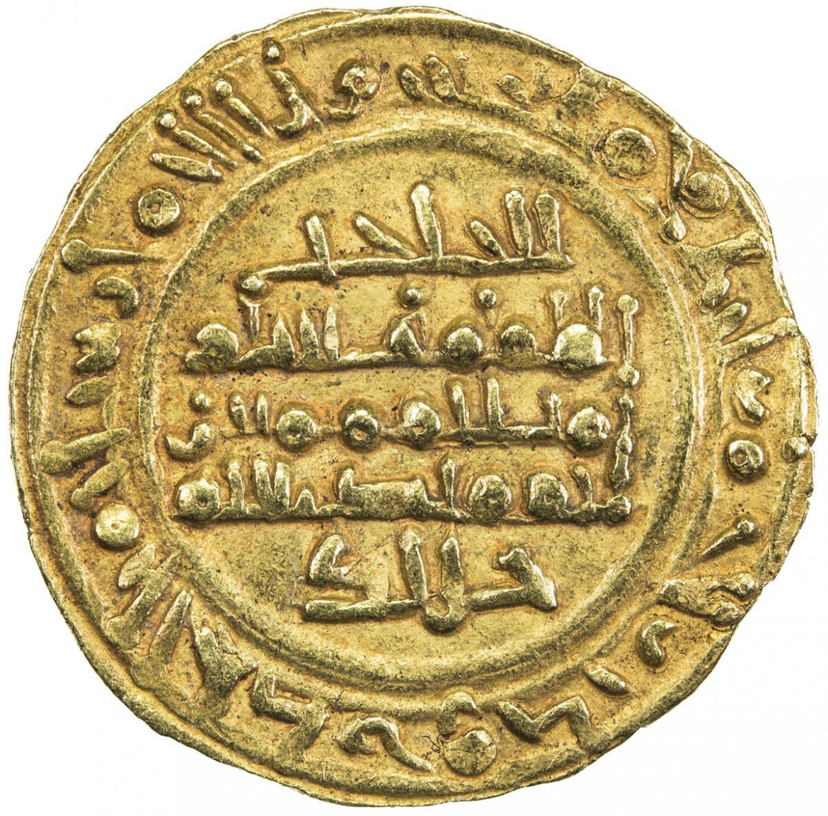 Dinar de oro de al-Muzaffar de Badajoz, 437H