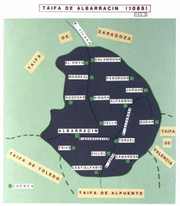 Mapa de la taifa de Albarracín