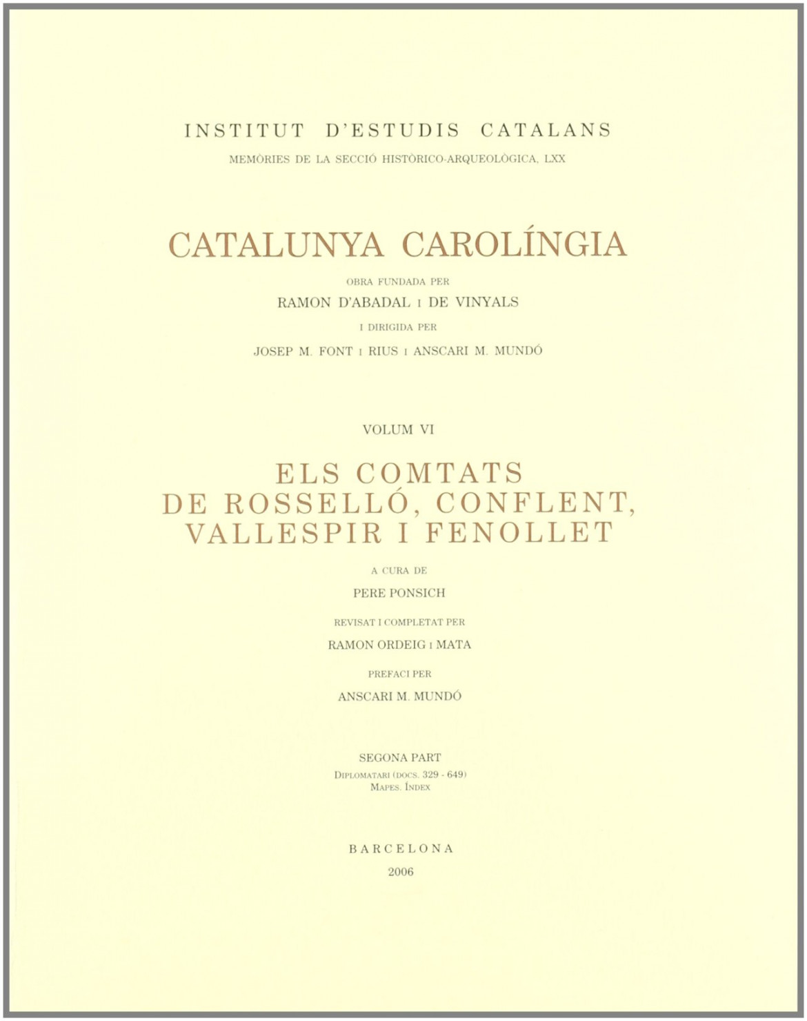 Els comtats de Rosselló, Conflent, Vallespir i Fenollet, Segona Part