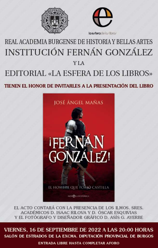 Acto de presentación de la novela ¡Fernán González! en la Diputación de Burgos