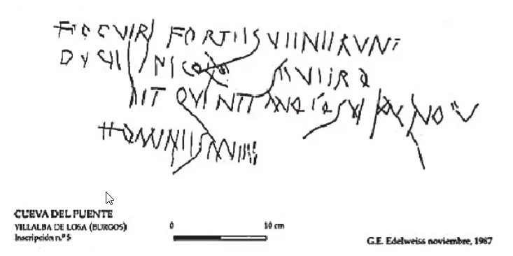 Inscripción C, al final de la Cueva del Puente de Villalba de Losa