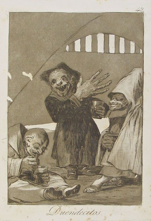 Duende Martinico en el grabado "Duendecillos", Capricho nº 49, serie Los Caprichos de Francisco de Goya