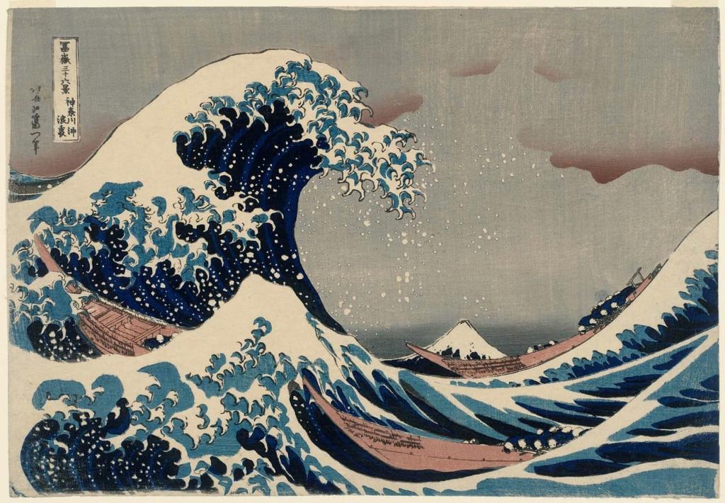 La gran ola de Kanagawa es la obra más conocida de Hokusai y la primera de su famosa serie Treinta y seis vistas del monte Fuji.