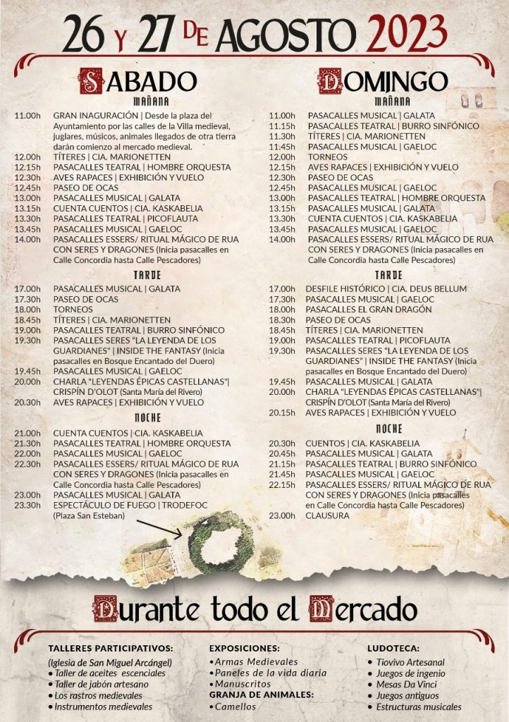 Programa Mercado medieval San Esteban de Gormaz 2023