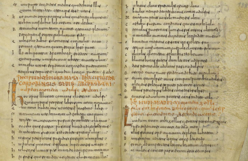 fols. 137v - 138 ms. BN 10029 con los Epigramas de Cipriano de Córdoba