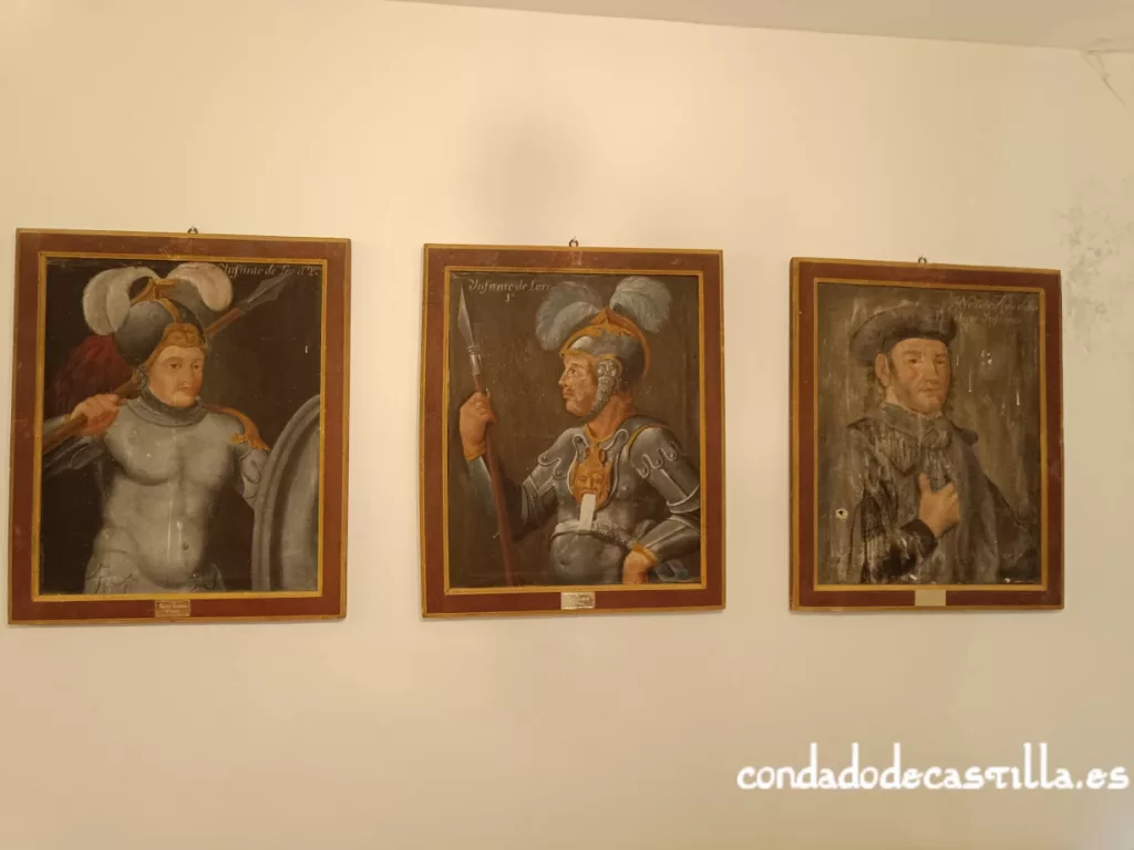 Diego González y Martín González, los dos infantes de Lara más mayores y el ayo Nuño Salido. Retratos anónimos del Ayuntamiento de Lara.