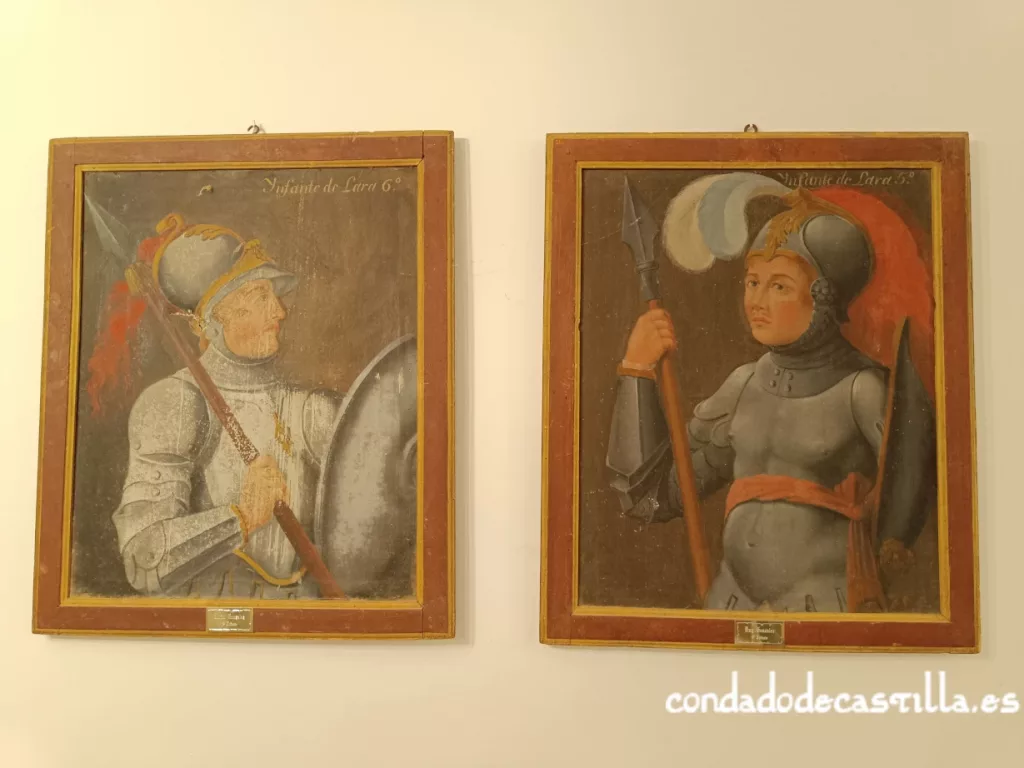 Gustios González y Ruy González, otros dos de los infantes de Lara. Retratos anónimos del Ayuntamiento de Lara.